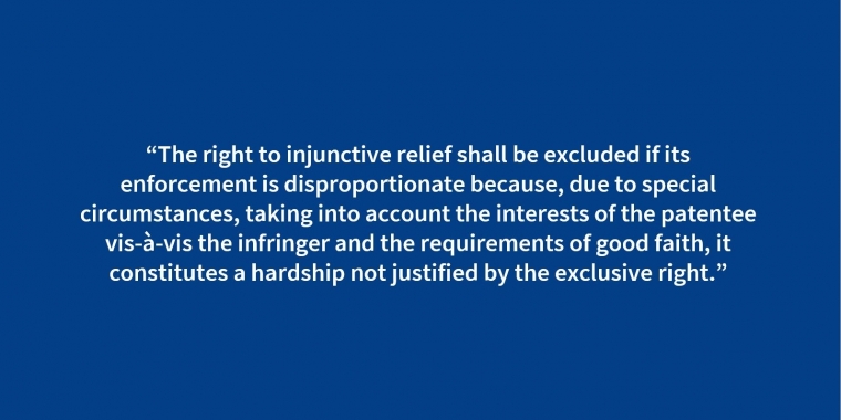 German government is planning to introduce an exception to the automatic injunction (paragraph 139 of the German Patent Law)