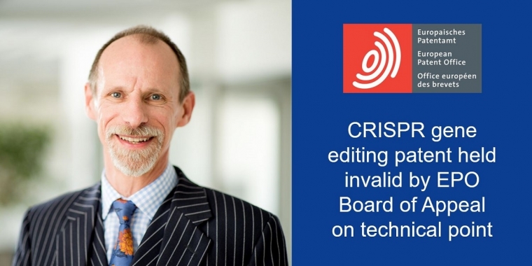 Adam Flint comments of the EPO's decision to declare the CRISPR patent invalid