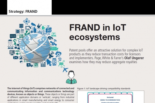 Patent pools and the evolution of FRAND licensing in IoT ecosystems